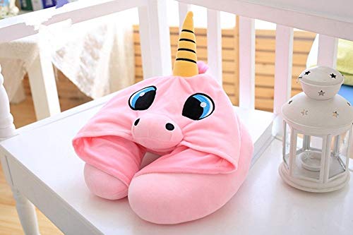 Unicorn Neck Pillow for Airplane Travel | Adults & Kids Travel Pillow (Pink) - Image 3