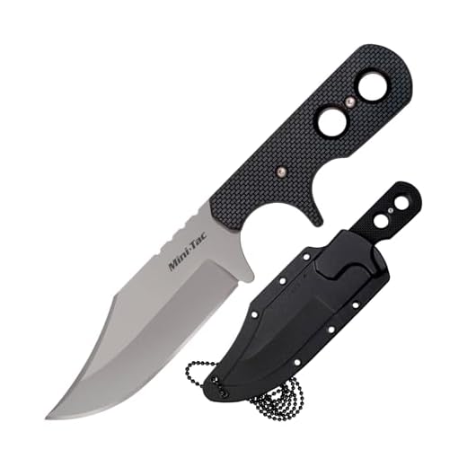Cold Steel Mini Tac Series Fixed Blade Knife with Sheath, Mini Tac Bowie
