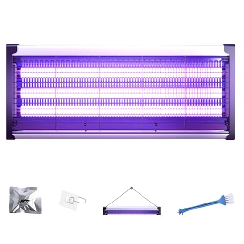 Mata Mosquitos Electrico,Matamosquitos Lampara UV 20W, Protección 360° para 200m², Silencioso y Seguro, Sin Químicos, con Cadena para Montaje en Pared, Ideal para Hogar y Negocios