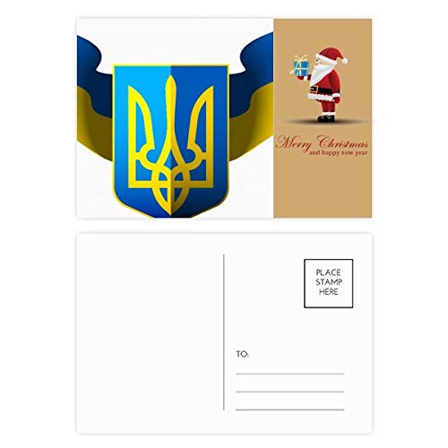 Cartes postales Ukraine lot de 20 avec emblème national jaune et bleu