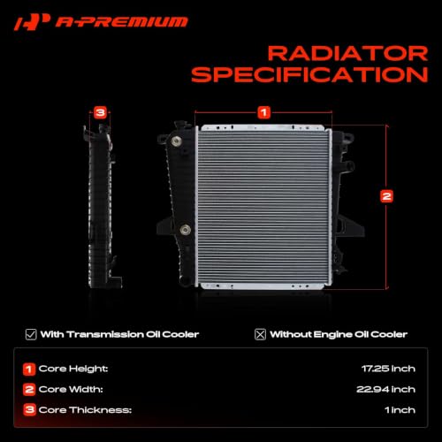 Image of A-Premium Engine Coolant Radiator Assembly with Transmission Oil Cooler