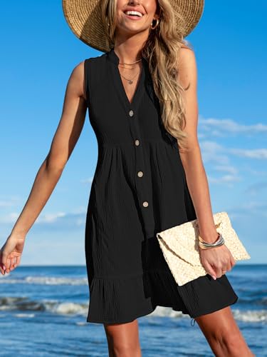 Image of CUPSHE Women Swimsuit Coverup 100% Cotton Ruffle Hem Beach Cover Up Dresses