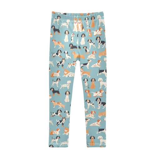 Funny Animal Girls' Leggings Toddler Doodles Dogs Kids Yoga Pants Dance Active Tights 4T