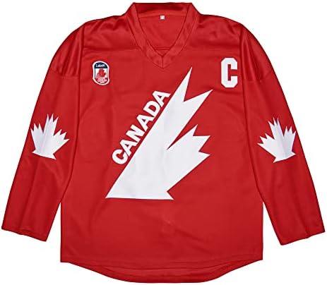 Youth 99 Gretzky Hockey Jersey 1991 Team Canada Ice Hockey Jersey Stitched (Small, Red)