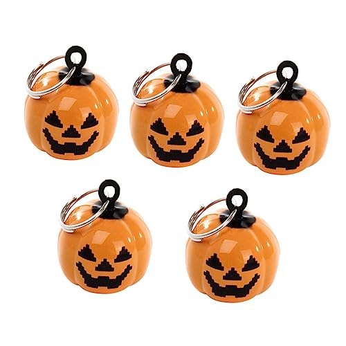 COLLBATH Pumpkin Pet Bells 10pcs Jingle Bells Charm for Dog Collar Cartoon Pet Necklace Accessories