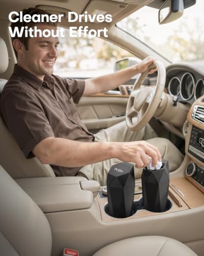 HOTOR Car Trash Can with Lid, Leakproof, Black, 2 Pack - Image 2