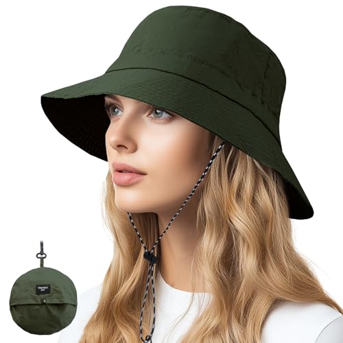 Image of NPQQUAN Sun Bucket Hats for Woman Men Lightweight Sun Hat Packable Foldable Waterproof Beach Hiking Hat