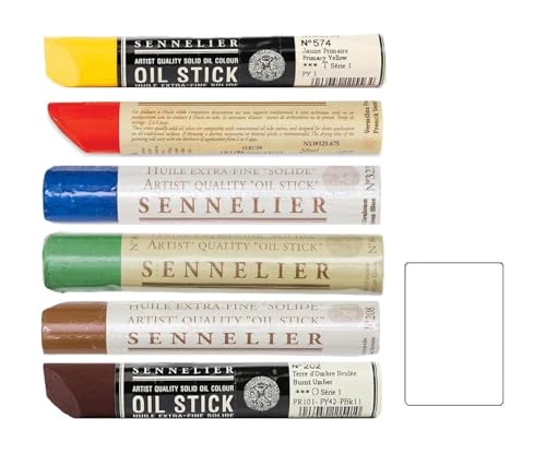 Bâtons d'huile Sennelier 6 pcs 38ml pour peindre en plein air et esquisser sur le vif