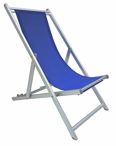 Savino Fiorenzo Sedia Sdraio Pieghevole Prendisole Blu Alluminio antiruggine per Mare Campeggio Spiaggia stabilimento Piscina Giardino