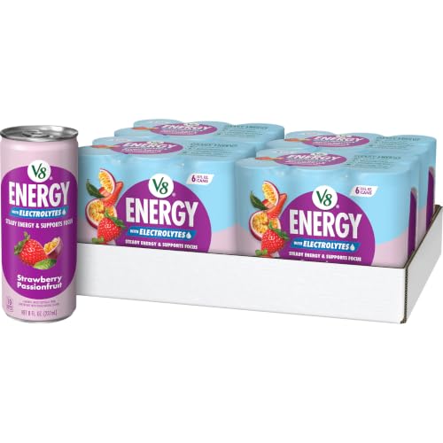 Image of V8 Energy with Electrolytes Strawberry Passionfruit Energy Drink, 6 Pack