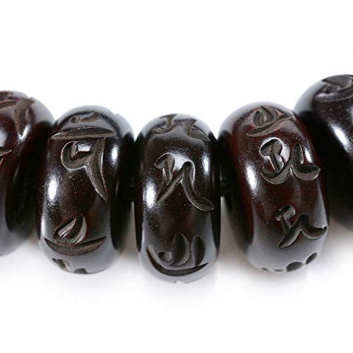 Image of Tibetan Buddhist Mala Buddha Bracelet Natural Wood Bead Bracelet Om Meditation Yoga Prayer Bracelets