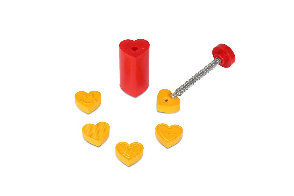 DS Heart Shape Peda Stamp | Sweet Mawa Press Cutter | DIY Mithai Maker Puch and Press Tool for Sweets Making at Home