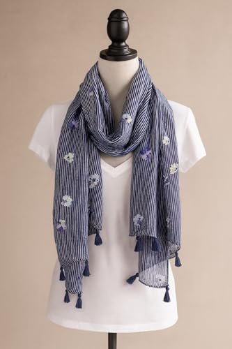 stylesilove Women Cozy Tassels Oblong Cotton Scarf Lightweight Shawls Wrap2