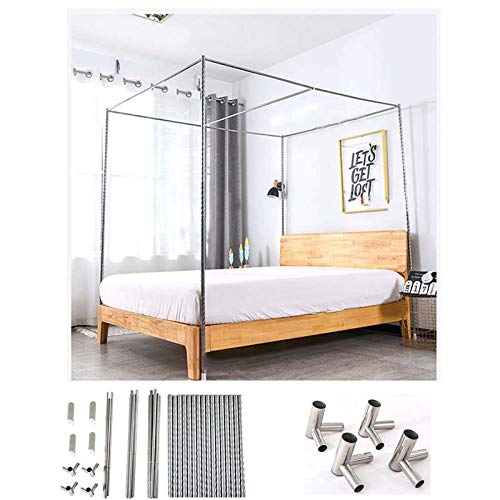 Support Pour Moustiquaire De Lit 4 Poteaux - 180x200 Cm - Acier - Pour Lit Double/queen/king