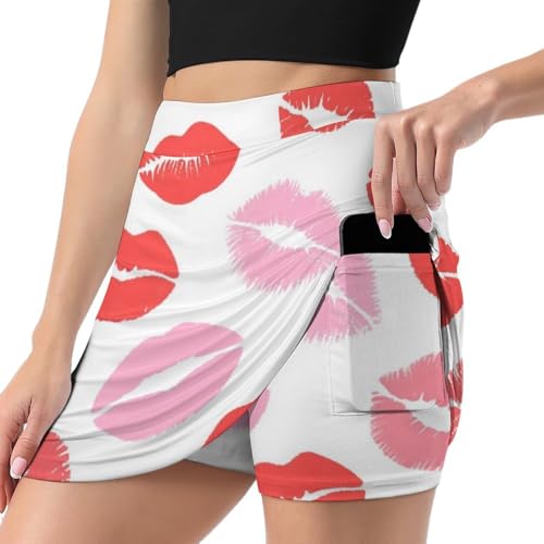 Women Girl's Basic Wrap Skort Slim Fit Tennis Skort Swing Skirt2