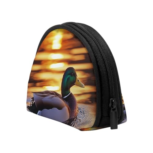 Portable Coin Purse Natural-Mallard-Duck Mini Zippered Money Pouch Card Holder4