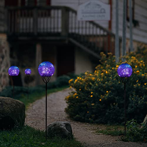 Afirst Solar Outdoor Garden Lights Decorative - Mosaic Solar Stakes Gazing Ball Waterproof Outdoor Lights Stakes For Pathway Yard Lawn Decoration #TOP3