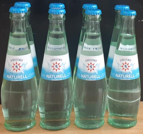 Gerolsteiner Naturell - Botellas de agua mineral (8 x 0,25 L, incluye depósito reutilizable)