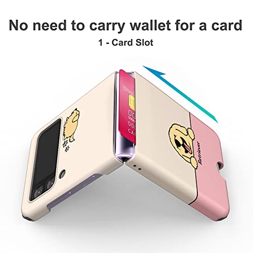 VVUPIC for Galaxy Z Flip 3 Case Card Slot Slim Hard Rugged TPU Edge Protection Case Z-POP Design Graphic