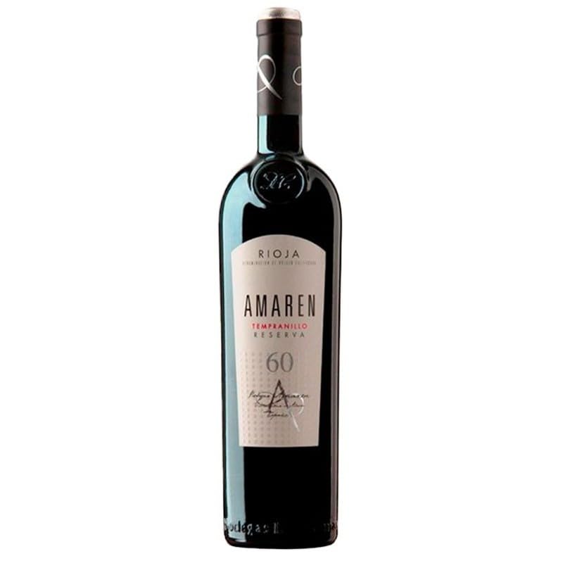 Amaren Reserva 60 Vino Tinto Tempranillo con Reserva, 14.5% Vol, Elegante y Estructurado, Ideal para Carnes y Quesos, Compra Online Segura | 1 botella
