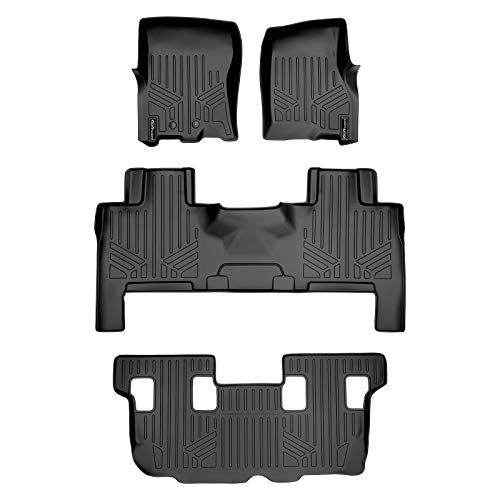 MAXLINER Floor Mats 3 Row Liner Set Black for 2011-2017 Expedition/Navigator with 2nd Row Bench Seat Or Console (No EL or L Models)