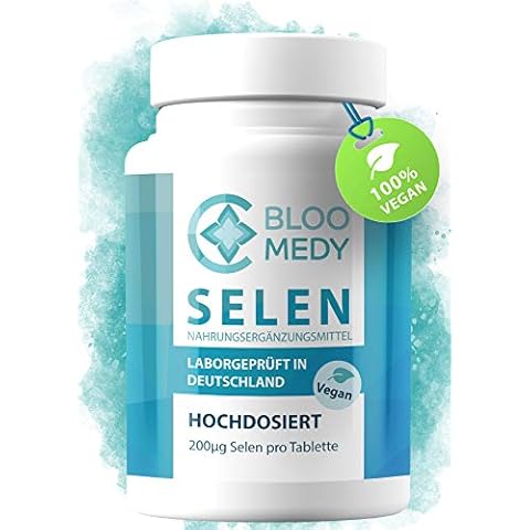 Selen hochdosiert - 365 vegane Tabletten mit je 200µg - Laborgeprüft in Deutschland - Selen 200µg pro Tablette - Premium Natriumselenit im Jahresvorrat - Selenium ohne unerwünschte Zusätze Cover