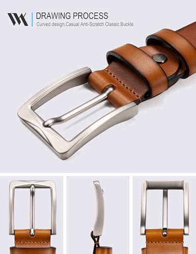 Image of WOLFANT 1.5 inch Full Grain Leather Belt for Men,100% Italian Solid Leather
