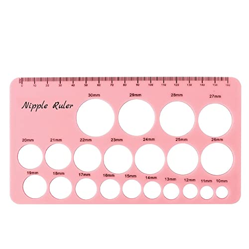 Image of YOUHA Nipple Rulers for Flange Sizing Measurement Tool, Silicone & Soft Flange Size Measure for Nipples, Breast Flange Measuring Tool Breast Pump Sizing Tool-New Mothers Musthaves (PINK)