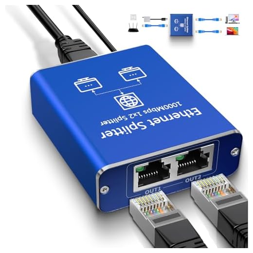 Goalake Switch Ethernet Splitter 2 Porte 1000Mbps Switch di Rete RJ45 LAN 1 a 2 sdoppiatore di rete Gigabit Con Cavo USB a Type-C Splitter Ethernet per Computer, HUB, Switch, Router,Set-top box, TV