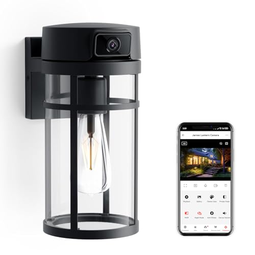 Außen Wandleuchte mit Kamera Aussen Lampe Außenkamera mit Wlan Bewegungsmelder Terrassen Wandlampe überwachungskamera E27 Glühbirne Veranda Laterne Kamera im Freien für Garage Balkon Yard Garten Patio