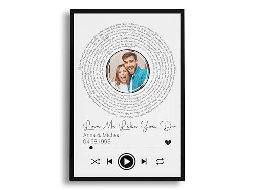 Song Lyrics Canvas Poster, Custom Song Lyrics Wall Art, Song Lyrics Wall Decor, Personalized Song With Photo, Song Lyric Art Prints, Customized Valentines Gift For Him, Her, Couple