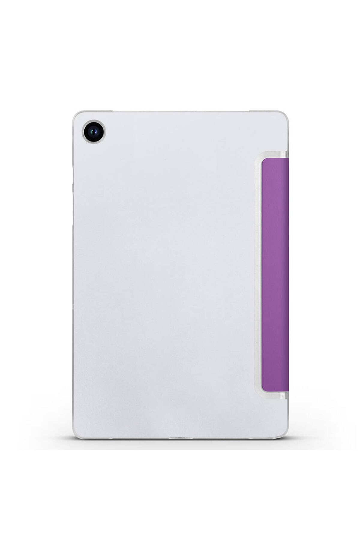 CONSTRAIN - Galaxy Tab A9 Plus ile Uyumlu Smart Cover Standlı 1-1 Kılıf-Mor 4
