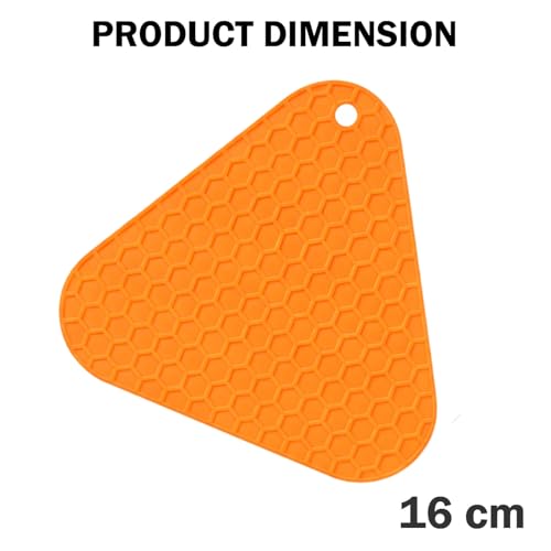 Image of Signamio Silicone Mat for Kitchen - Pack of 4 Triangle Heat Resistant Mats, Coasters for Dining Table for Hot Pots, Trivet Heat Mats for Kitchen and Dining Table