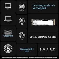 TEAMGROUP MP44L 2TB SLC Cache NVMe 1.4 PCIe Gen 4x4 M.2 2280 Laptop & Desktop SSD (R/W Geschwindigkeit bis zu 4.800/4.400MB/s) TM8FPK002T0C101 – Ansicht 3