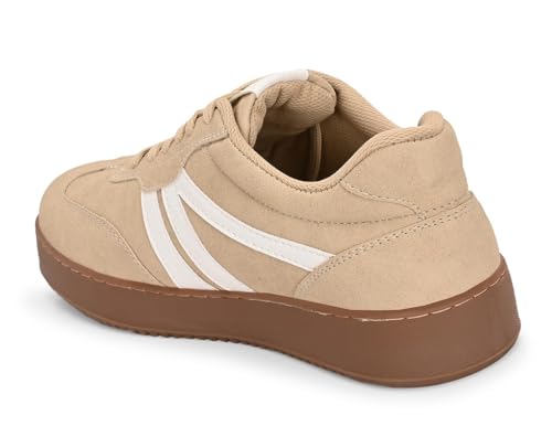 Image of MACTREE Suede Leather Upper Laceup Casual Sneakers for Men | Stitched TPR Sole