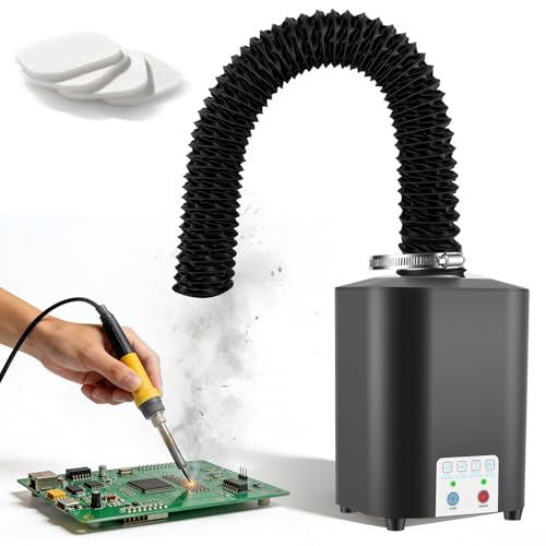 Extracteur de Fumée de Soudure 50W 128m³/h, Aspirateur de Fumée Laser avec Filtre 3 Étages HEPA H12 & Charbon Actif – Efficacité 99,97% pour Soudage Gravure Atelier Garage