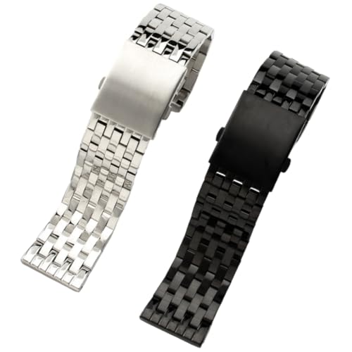 Bracelet montre acier inoxydable robuste 7 perles à interface plate - 4