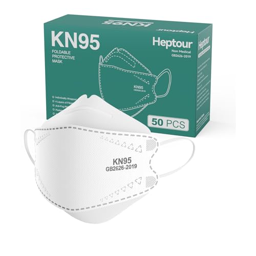 Image of KN95 Face Mask 50 Pack,Individually Wrapped,Breathable Protective Cup Dust Mask for Adults with Elastic Ear Loops