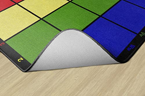 Flagship Carpets Learning Grid Colorful Numbers And Letters Kids Seating Area Rug For Classroom, Play Area Mat, Home Learning Or Kids Room Carpet, 7'6" X 12', Seats 24 #TOP5