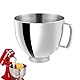 Buithafu Edelstahl- Mixerschüssel Kompatibel mit Tilt- Head Standmixer Schüssel 4. 5-5 QT mit Griff Spülmaschinenfest