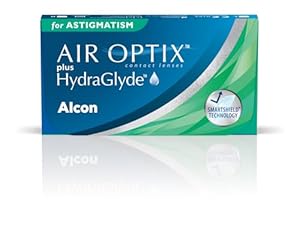 Air Optix plus HydraGlyde for Astigmatism Monatslinsen weich | 6 Stück | BC 8.7 mm | DIA 14.5 mm | CYL -02.25 | ACHSE 90 | -00.75 Dioptrien