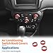 JeCar Red Aluminum AC Radio Knob Cover Fit for 2018-2022 Jeep Renegade Interior Accessories | Air Conditioner Audio Volume Switch Knob Trim for 2018+ Renegade