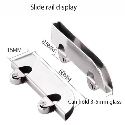 Guía de puerta corredera de aluminio doble para paneles de 3 a 5 mm con riel suave 5
