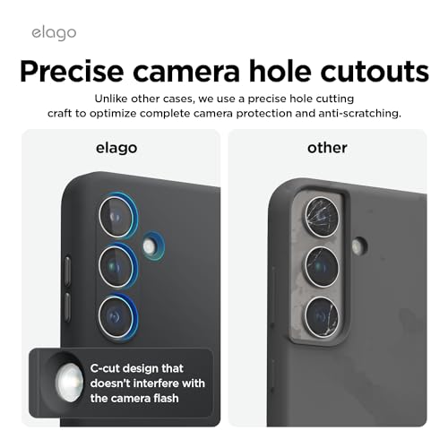 elago Compatible with Samsung Galaxy S24 Plus Case, Liquid Silicone Case, Full Body Protective Cover, Shockproof, Slim Phone Case, Anti-Scratch Soft Microfiber Lining, 6.7 inch (Black) by elago - Image 3