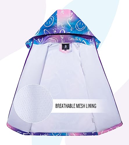 Image of SaphiRose Kids Waterproof Rain Jacket Mesh Lined with Removable Hood | Lightweight rain coat, windproof, breathable, school, camping, travel, outdoor play, boys and girls