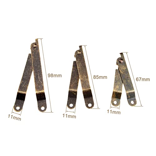 Dophee 2Pcs Antique Bronze Rotatable Folding Lid Support Stay Hinges For Home Furniture Cabinet Wooden Boxes Cases Display - 5.71"X 3.31"X 0.43 #TOP1