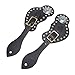BTSEURY Spur Strap Set, 2Pcs Artificial Leather Spur Strap, Rhinestone Decorations Adjustable Spur Holder for Cowboys (Black)