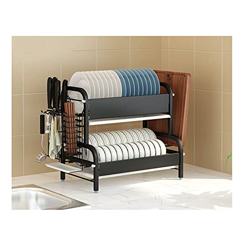 Escurridor de platos de acero inoxidable para secar y drenar vajilla, ideal para encimera de cocina