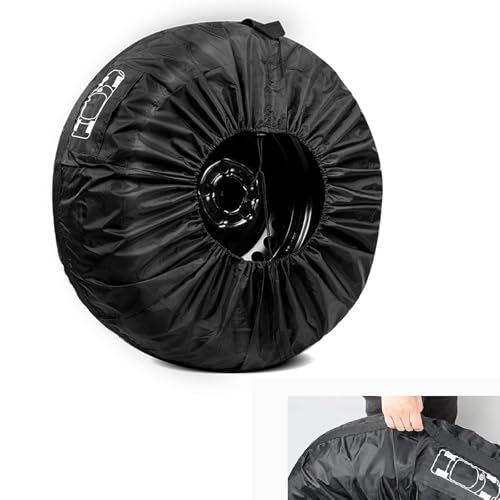 Titgoes Car Tire Protector Car Spare Tire Cover Spare Tire Storage Bag Universal for Most Cars (Black #31.49)