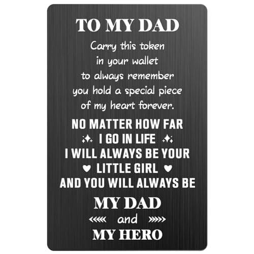 Fathers Day Dad Gifts for Him Husband Grandpa from Wife Daughter Son, Wallet Card Birthday Gifts for Men on Anniversary Christmas Stocking Stuffers for Him